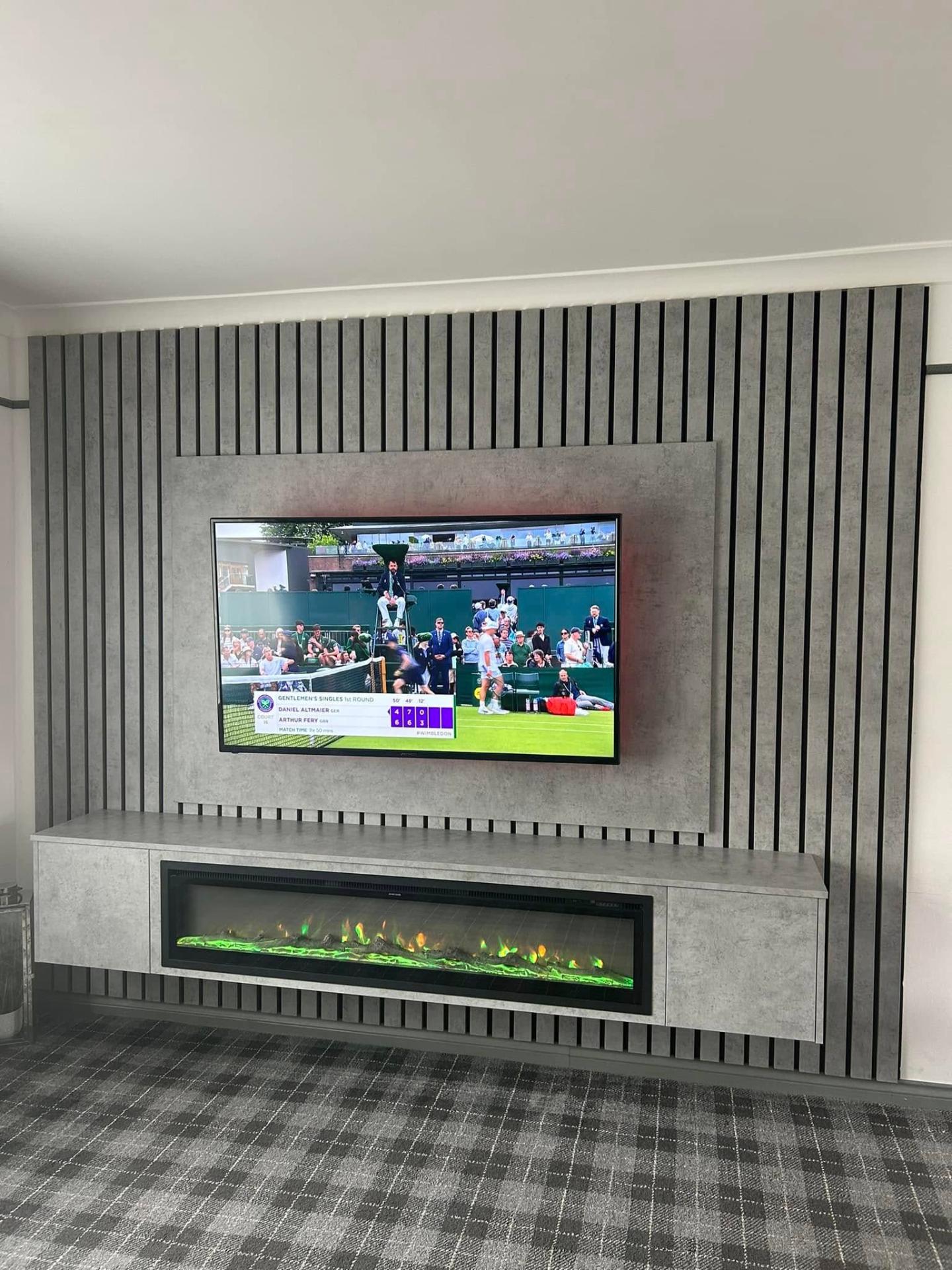 Finished bespoke media wall install